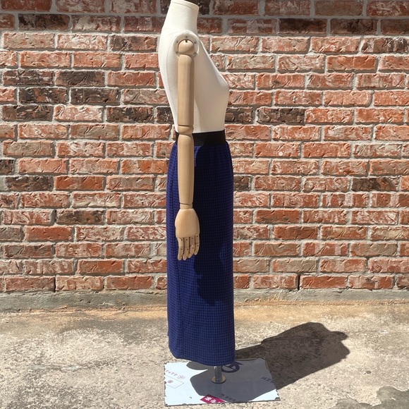 Cha Cha Vente black/blue houndstooth print midi skirt / 2X / Excellent condition - Picture 7 of 12